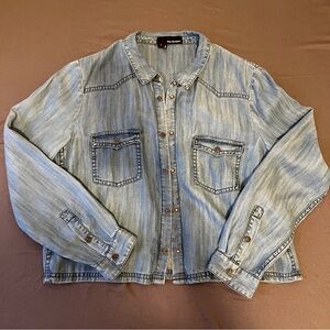 The Kooples Light Blue Tencel Denim Wash Button Up Small